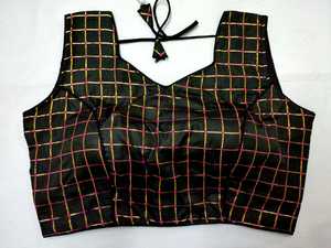 เสื้อส่าหรีสำเร็จรูปสไตล์อินเดีย พร้อมงานปักดิ้นทอง - Product Image 6