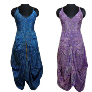 Vestido bohemio Vintage para mujer, seda y Sari a la moda decorados con cremalleras, borlas de encaje para niñas y mujeres - Product Image 1