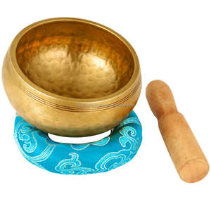 Bol chantant en laiton bâton et cushiontibétain bol chantant en laiton chakra ensemble bol chantant - Product Image 2
