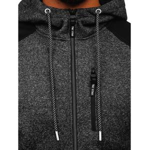 เสื้อฮู้ดสวมหัวผ้าฟลีซตัวยาวสำหรับผู้ชายเสื้อกันหนาวกีฬาฤดูหนาวพิมพ์ลายนูนปักโลโก้ - Product Image 3