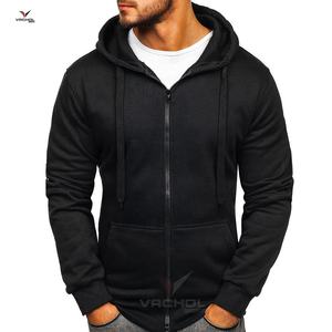 Sweat à capuche uni en éponge noire de haute qualité avec impression personnalisée pour hommes pull en polaire de qualité grande taille logo solide vente en gros disponible - Product Image 1