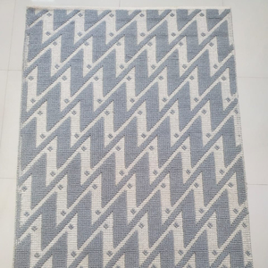 Alfombra peluda de estilo europeo 100% algodón al por mayor alfombra Kilim a rayas hecha a mano alfombra de suelo tejida para decoración de dormitorio moderna 1 pieza - Product Image 2