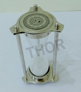 Temporizador de arena de latón náutico, artículo de decoración para el hogar y la Oficina, cristal cromado, colección - Product Image 3