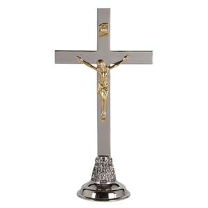 BRASS HOLY ALTAR CROSS FULL ENGRAVED CHURCH SUPPLIES - Product Image 6