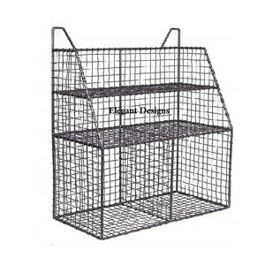 Panier mural en fil de fer antique design bon marché, vente rapide, robuste, élégant, rangement artisanal, panier mural décoratif - Product Image 5