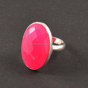 แหวนพลอยสีชมพูสุดฮอตทำด้วยมือ925เครื่องประดับแฟชั่นเงินสเตอร์ลิงพร้อมการชุบทองสำหรับงานแต่งงานและงานปาร์ตี้ - Product Image 1