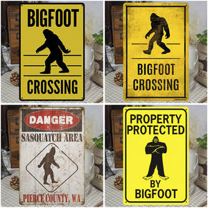 Goccia shopping BIGFOOT <span class=keywords><strong>Vintage</strong></span> segno di latta all'aperto soggiorno decorazione da parete in metallo segno retrò muro plauqe Yard piastra di avvertimento - Product Image 4