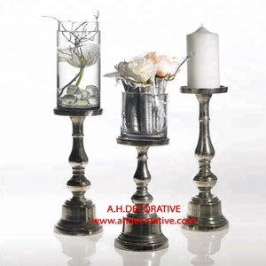 Plateado y chapado en oro Mesa Top T Light Vela Pilar Navidad Decorativo Boda centro de mesa Portavelas hecho a mano - Product Image 4