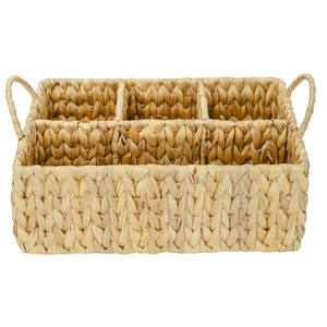 Eco-friendly Double-Tiered Standing Water Hyacinth Kitchen Cutlery Storage <b>Rack</b> Multifunctional Non-Folding for <b>Utensils</b> Picnic - Product Image 2