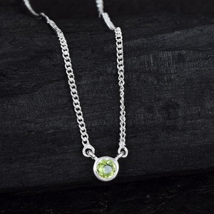 Wholesale Solid Pure 925 Sterling Silver Charm New Arrivals Superior Quality Gemstone Chain <b>Pendant</b> <b>Peridot</b> Necklace Jewelry - Product Image 3