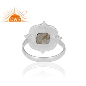 Anillo de plata de primera ley con piedra preciosa para hombre, sortija, plata esterlina 925, oxidado, oro, estilo indio - Product Image 4