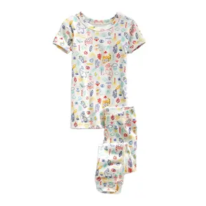 Kids safari animals print pajama set baby pajama set For kids printed graphic Design cute Unisex neutral new latest pajama set
