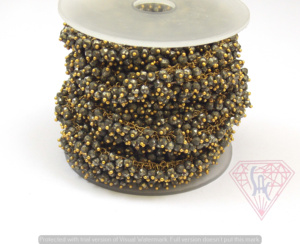 ลวด Pyrite ห่อคลัสเตอร์ลูกปัดชั้นเอวธรรมชาติหลายอัญมณีเครื่องประดับลูกประคําเหรียญ Charm โซ่ - Product Image 3