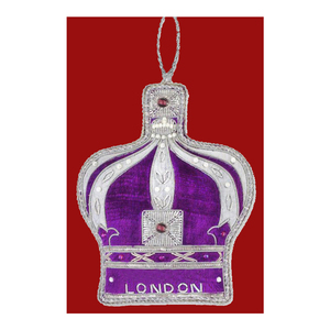 London Queen Crown <b>Purple</b> <b>Fabric</b> Embroidery Ornaments - Product Image 1