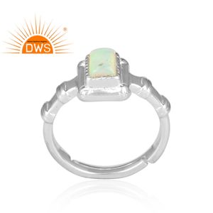 Bague réglable en pierre précieuse naturelle, opale de feu rouge, en argent 925, bijou fait à la main, vente en gros - Product Image 2