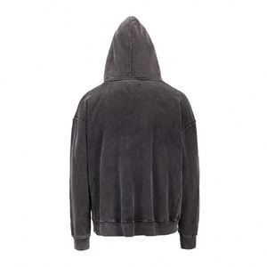 Sudadera Deportiva de Poliéster Transpirable con Bolsillo Tipo Canguro, Estilo Vintage Lavado Ácido - Product Image 2