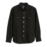 Kemeja Denim Pria Nyaman Klasik, Kemeja Kancing Kasual Bernapas Slim-Fit Musim Semi