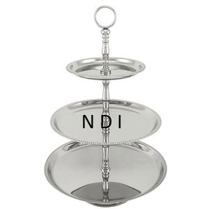 Décoration de fête de mariage de luxe utiliser la meilleure qualité 3 niveaux gâteau service gâteau support brillant finition pliant gâteau support - Product Image 1