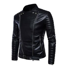 Negro cuero de oveja Real cremallera y cierre de cinturón Unisex Moto Biker chaqueta disponible en todos los colores hechas en Pakistán - Product Image 2