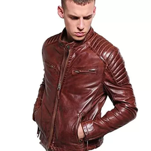 Nouveauté Vestes en cuir pour hommes Vêtements décontractés Style fermeture éclair Vestes en cuir ajustées Vestes en cuir pour hommes - Product Image 5
