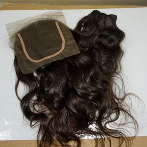 Extensión de cabello indio crudo sin procesar con cierre a juego Cabello ondulado-Tipo de cabello humano natural - Product Image 1