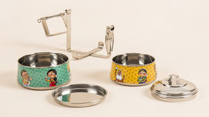 <b>Kids</b> oval <b>bento</b> single wall stainless steel food multi layered 500ml two layers <b>lunch</b> <b>box</b> tiffin - Product Image 3