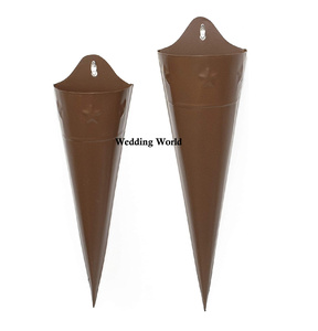 Macetero galvanizado con forma de cono, bolsillo montado en la pared, suministros de jardín, hierro, gran oferta - Product Image 5