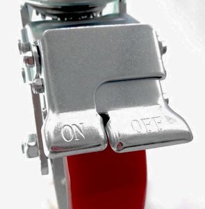 Roues pivotantes industrielles à usage intensif en stock OEM Double roulement à billes Noyau de fer PU Matériau polyuréthane en acier durable - Product Image 1