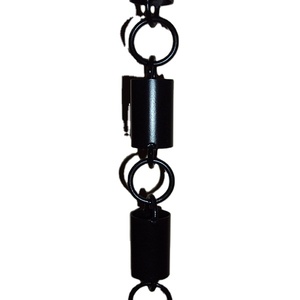 Cadena de lluvia negra en relieve, cadena de lluvia recubierta de polvo de aluminio - Product Image 1