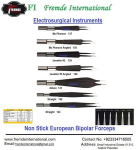 Pinza Bipolar europea, pinza bipolar reutilizable, bayoneta en ángulo hacia abajo, 16,5 cm a 24cm, punta de 0,50mm a 2mm, certificado CE - Product Image 5