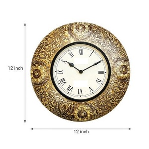 Antique Wooden Crated Designed Wall <b>Clock</b> Silent Needle Movement Sustainable Solid Wooden Decorative <b>Clock</b> - Product Image 6