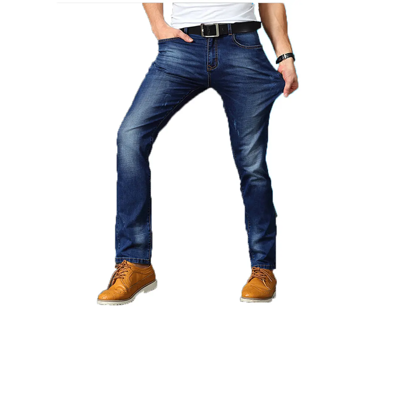 Men Jeans Jeans for Men Distressed Elastic Waist Big and Tall Stretch Men Slim Fit Ripped Denim Jeans pant