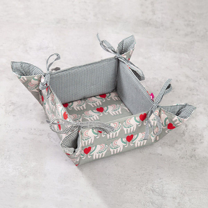 Mignon rose couleur corbeille à pain en coton - Product Image 4