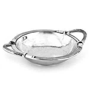 Ensemble de 2 bols en métal aluminium plaqué argent de forme ronde unique pour servir des fruits et des snacks Bol décoratif pour la maison - Product Image 4