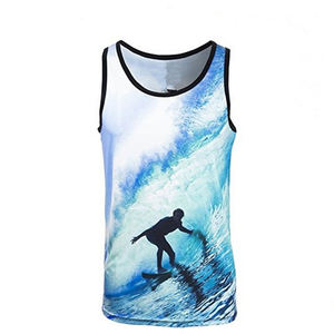 Camiseta sin mangas con impresión por sublimación personalizada, chaleco para exteriores, 100% poliéster, absorbe la humedad - Product Image 1