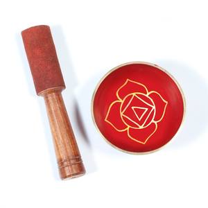 Bol de Chakra de couleur rouge de guérison métassique bol de chant en pierre de guérison - Product Image 5