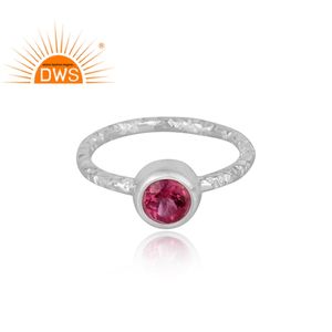 Bague en argent Sterling 925, vente en gros, bijou fait à la main, coupe ronde, topaze rose, pierre précieuse, possibilité de vente en gros - Product Image 2