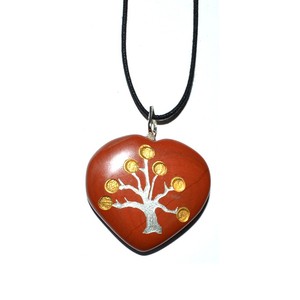 Colgantes tallados en forma de corazón jaspe rojo - Product Image 1