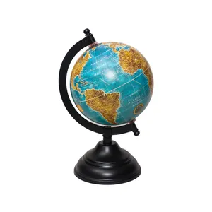 Großhandels preis Dekorative Weltkarte Globe dekorative Kugel mit Holz-und Metall basis in kunden spezifischem Design