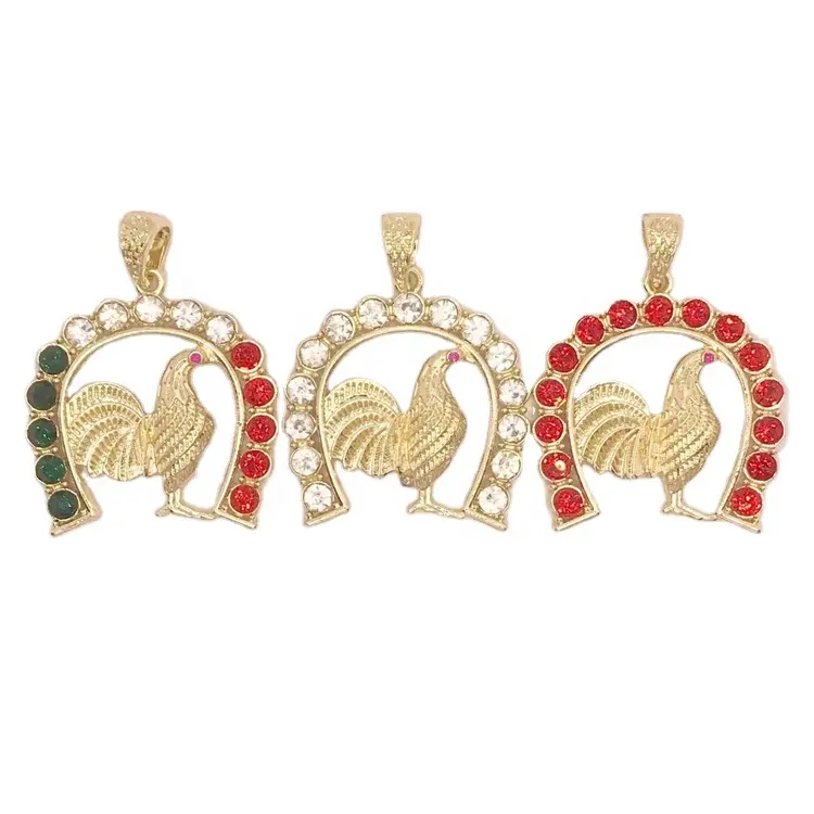 JML Hot sale high quality jewelry gift rooster gold plated diamond pendant