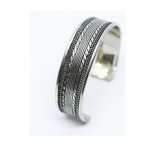 2025 New Year California Titanium Plating Jewelry Design <b>Silver</b> Bright Enamel Finish heirloom style <b>bracelet</b> <b>Cuff</b> for Women - Product Image 1