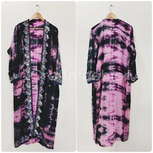 Indian Vintage Handwork Sari <b>Kimono</b> - Beaded Handwork Kaftan <b>Kimono</b>-Mykonos Beaded <b>Kimono</b> Robe-beach Wear - Product Image 5