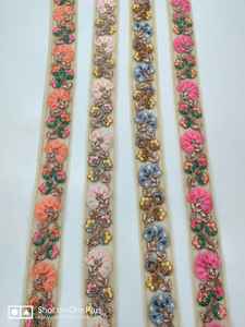 Rubans et lacets brodés à la main pour robe de mariée, faites à la main, de style indien, en tailles et couleurs assorties, 1 pièce - Product Image 4