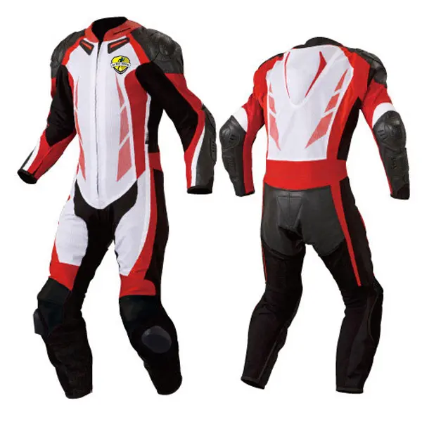 Traje de cuero de alta calidad para motocicleta, traje de carreras de dos piezas, personalizado, de cuerpo completo