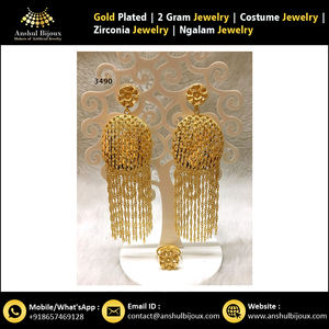 Earrings African <b>Jewelry</b> <b>Design</b> Bridal Gold Plated Jewellery - Product Image 5