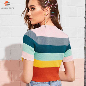 Nouveau haut de sport pour femme, coupe ajustée, extensible, logo personnalisé, couleur unie, manches courtes, yoga, décontracté, fitness - Product Image 4