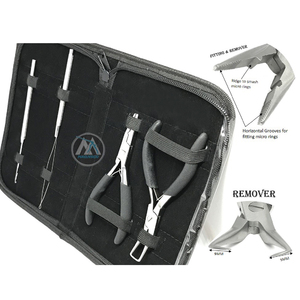 Premium Quality Professional Micro Ring Hair Extension <b>Tools</b> Kit Long Stainless Steel Beading Closer Pliers <b>Silicone</b> Free - Product Image 3