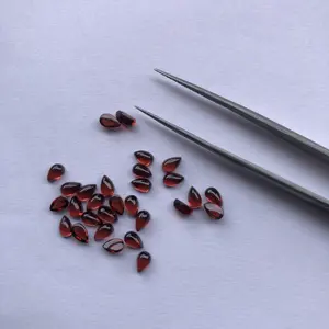 4x5mm doğal kırmızı Garnet taş pürüzsüz armut gevşek trend Cabochons yarı değerli taşlar toptan son takı ayarı için