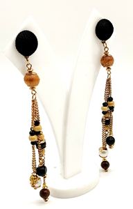 Pendientes de mimbre geométricos para mujer, joyería hecha a mano, de madera de bambú respetuosa con el medio ambiente - Product Image 6