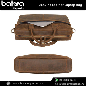 Chất Lượng Cao Cấp 15.6 Inch Chính Hãng Người Đàn Ông Da Của Máy Tính Xách Tay Messenger Văn Phòng Vali Với Độn Bảo Vệ Túi Xách Cho Doanh Nghiệp - Product Image 5